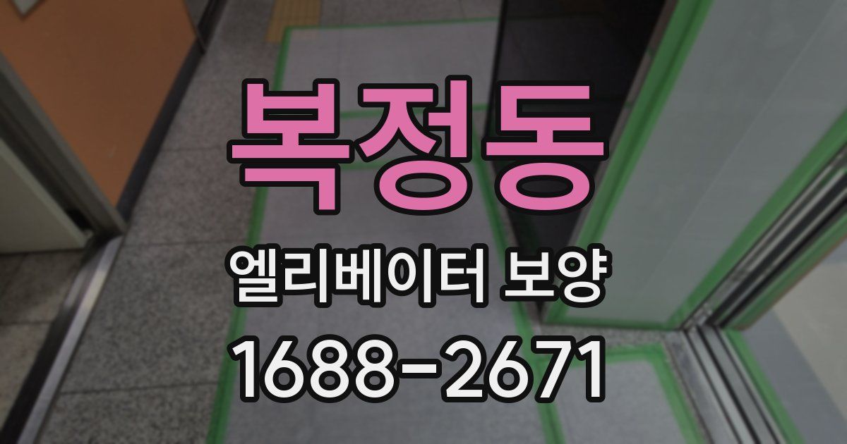 복정동 엘리베이터 보양