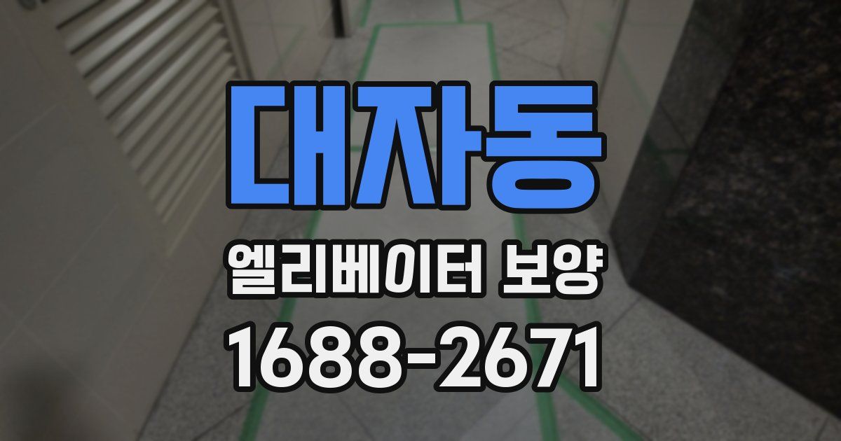 대자동 엘리베이터 보양