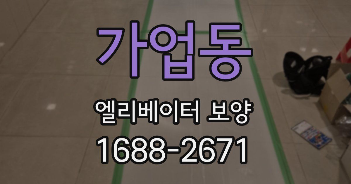가업동 엘리베이터 보양