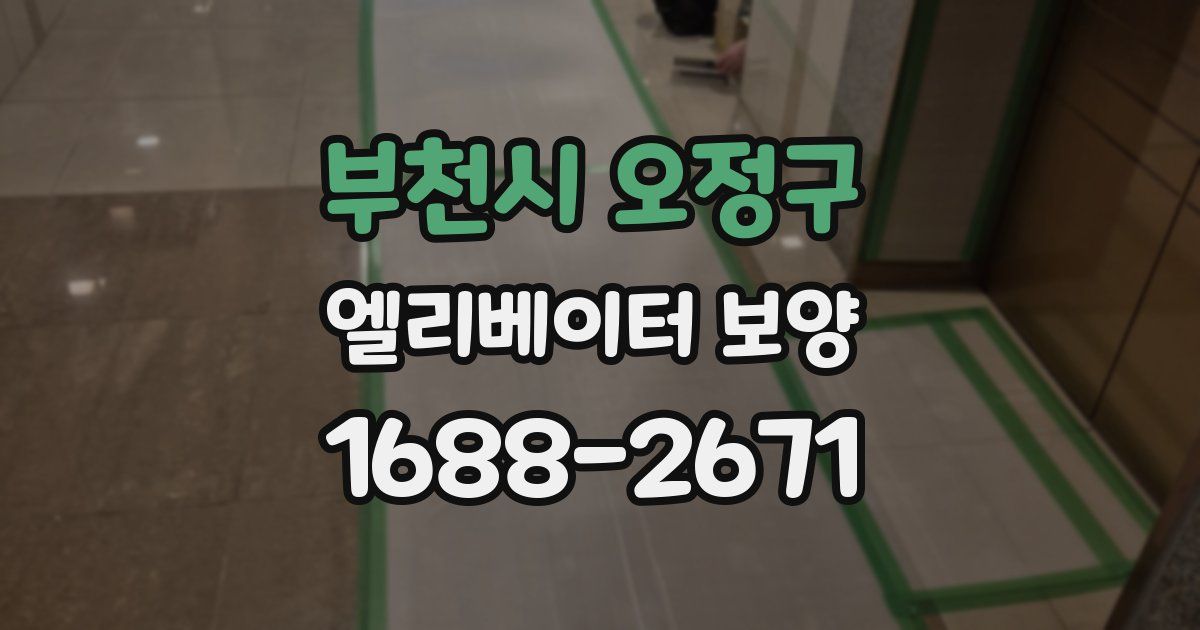 부천시 오정구 엘리베이터 보양