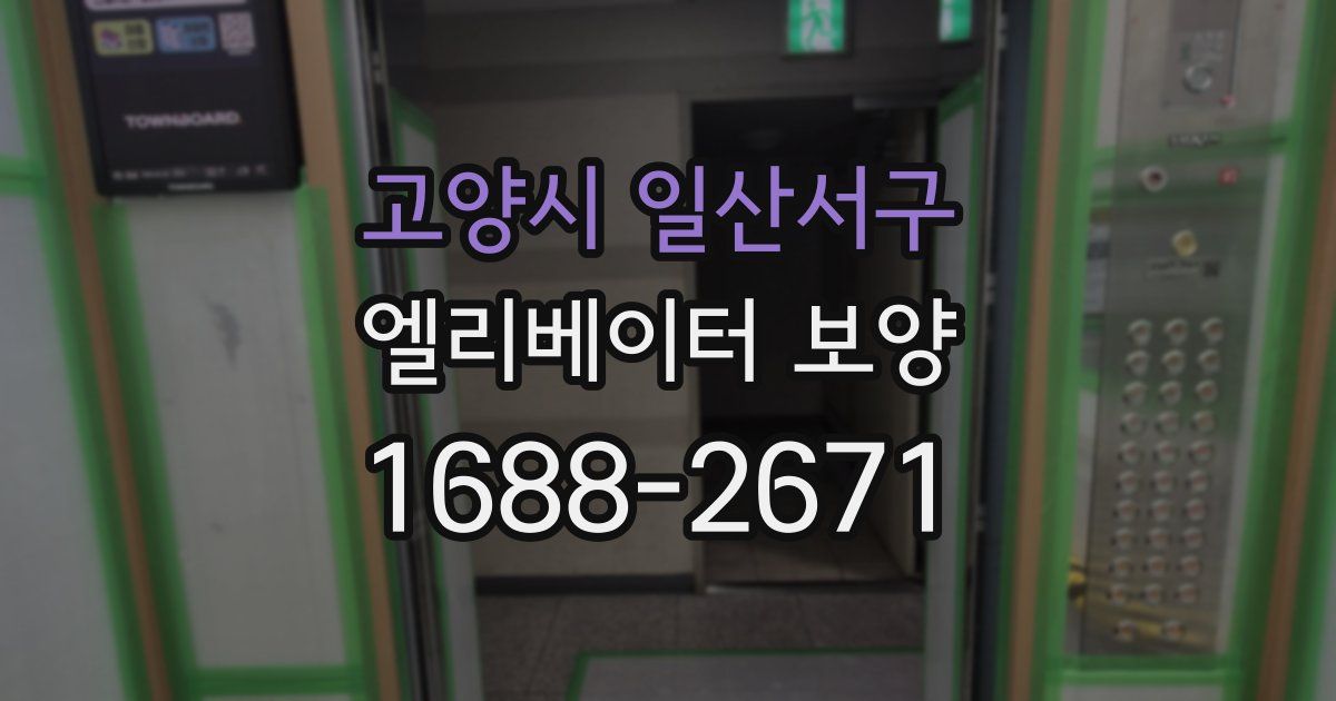 고양시 일산서구 엘리베이터 보양