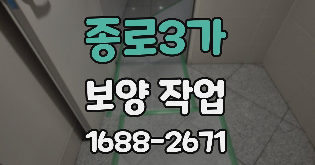 종로3가 보양 작업