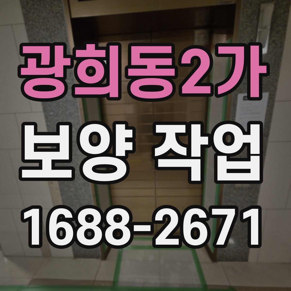 광희동2가 보양 작업 진행 절차를 단계별로 정리