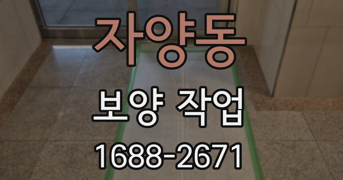 자양동 보양 작업