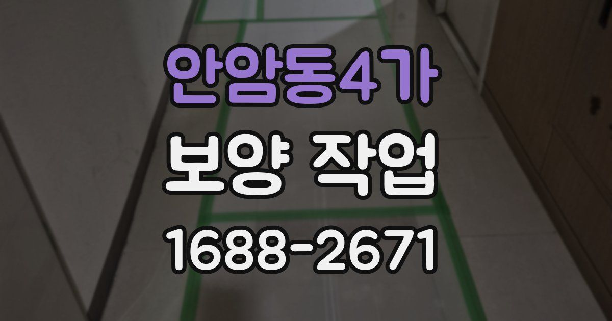 안암동4가 보양 작업