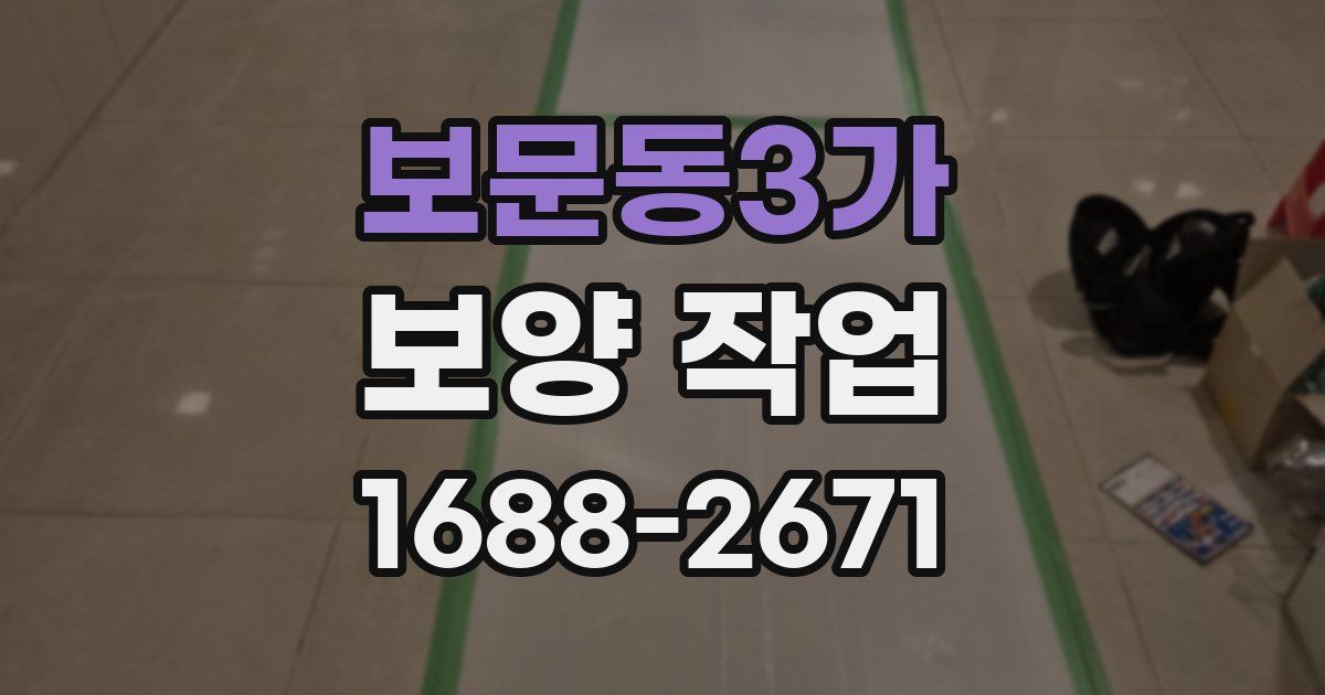 보문동3가 보양 작업