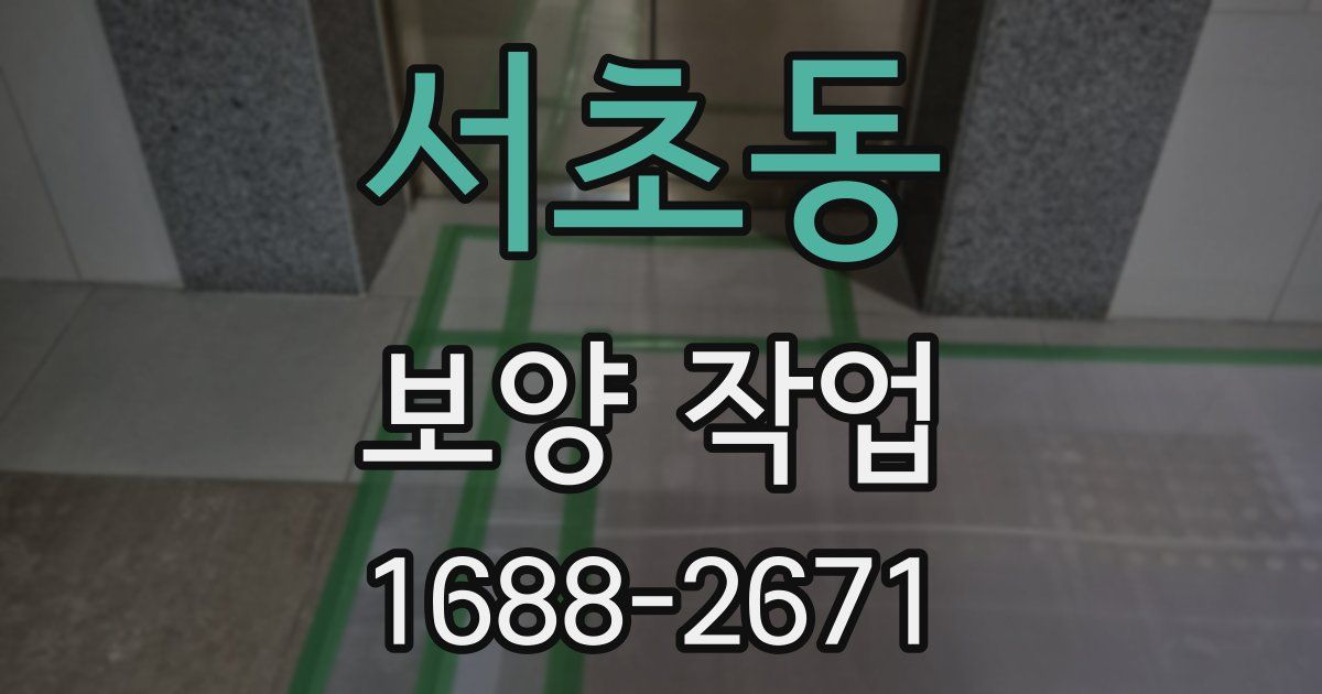 서초동 보양 작업