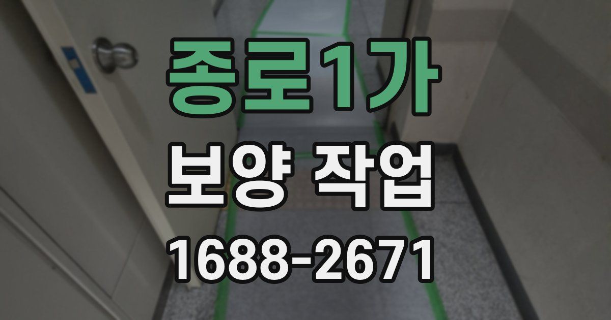 종로1가 보양 작업