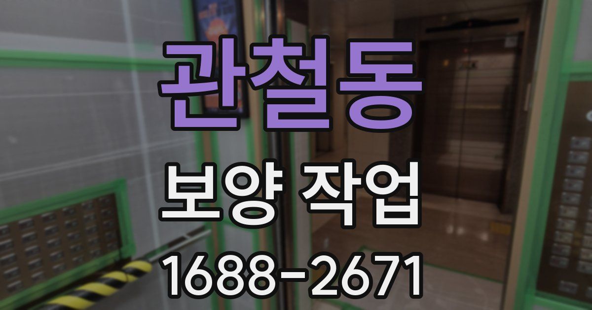 관철동 보양 작업