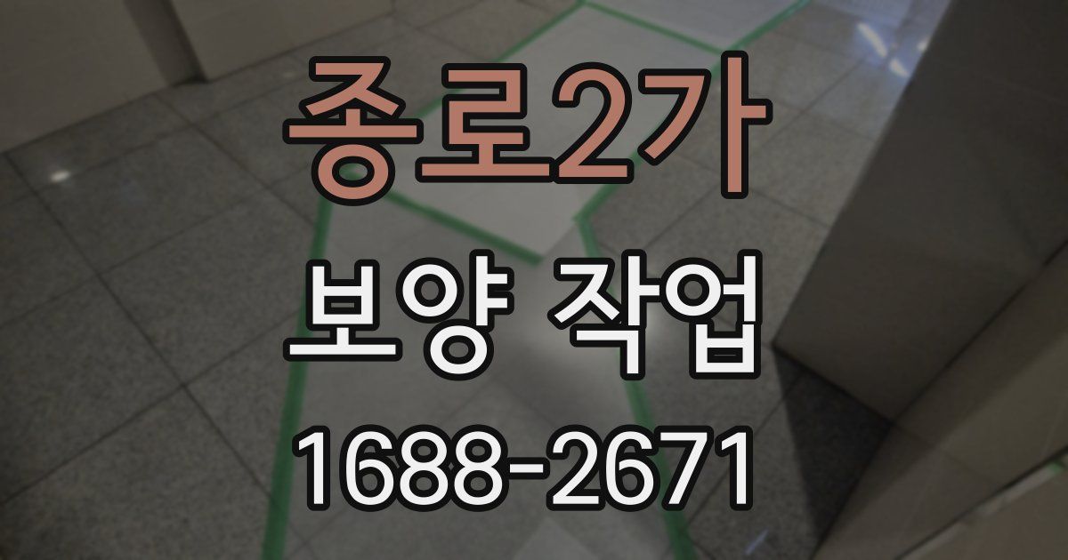 종로2가 보양 작업