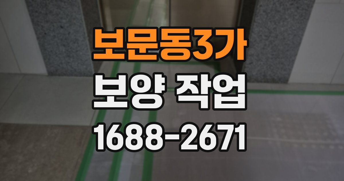 보문동3가 보양 작업