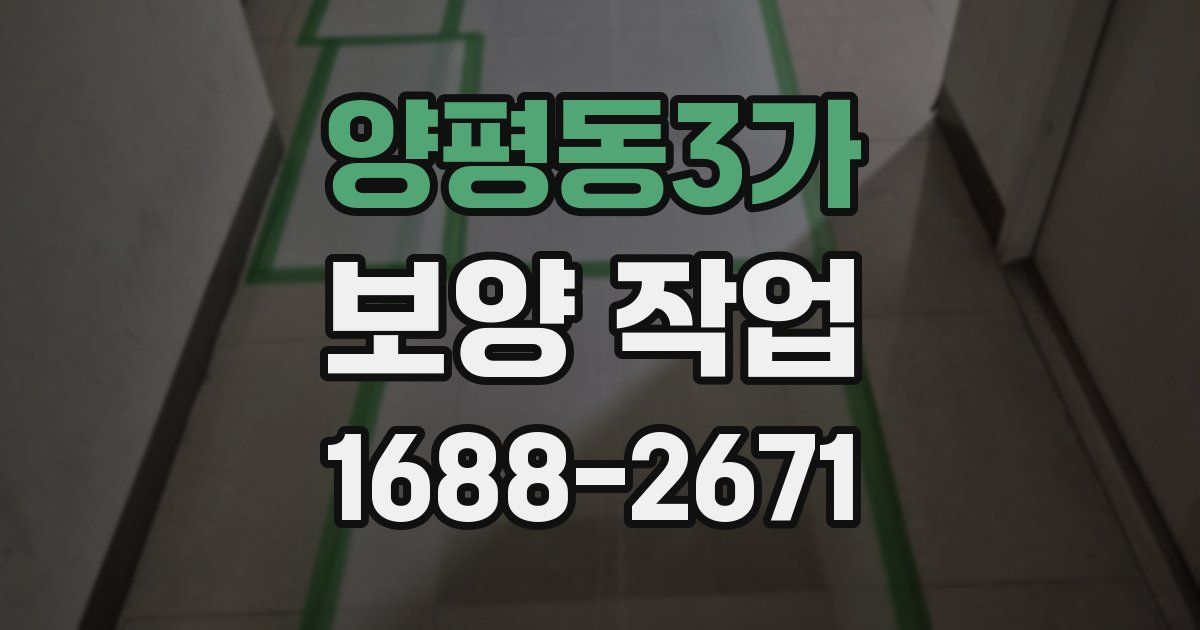 양평동3가 보양 작업