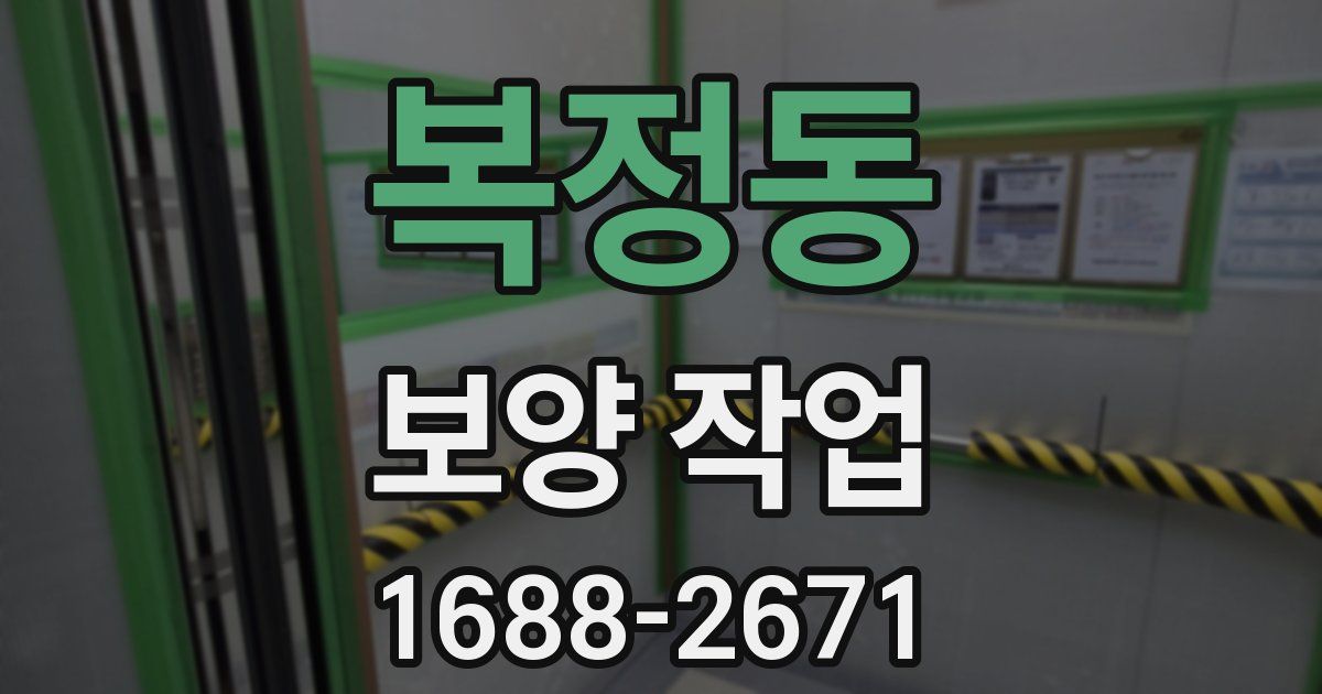 복정동 보양 작업