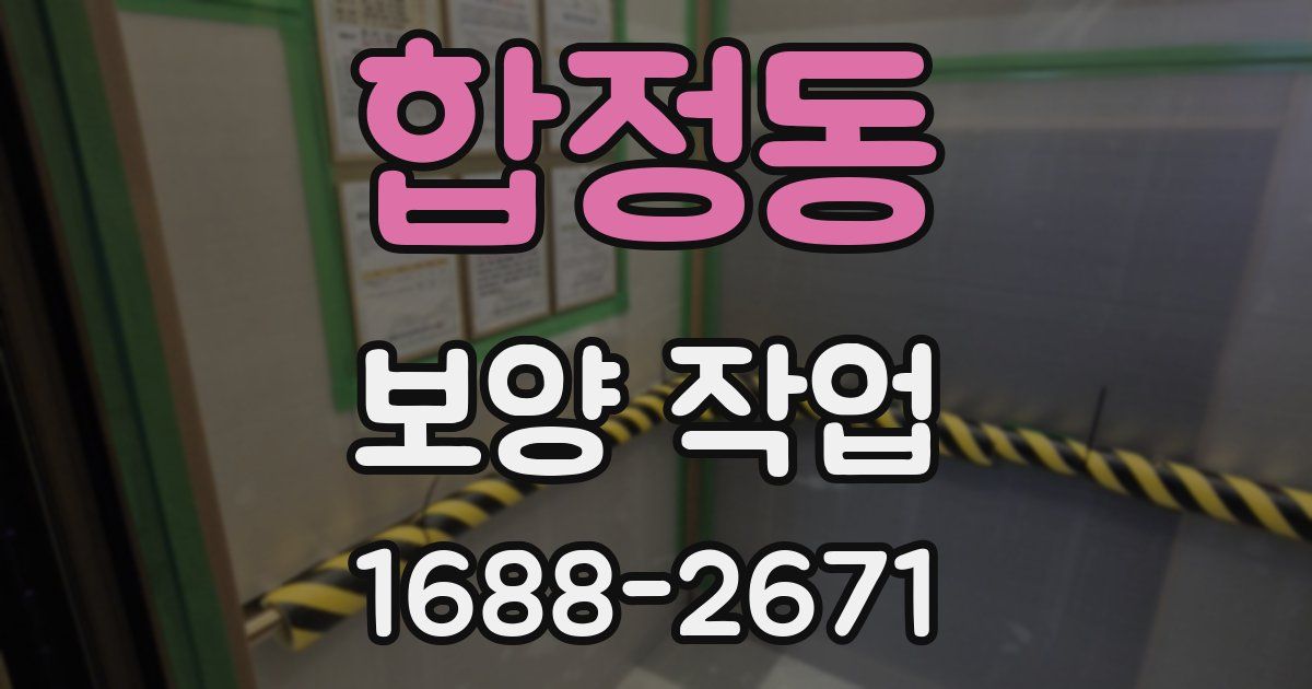 합정동 보양 작업