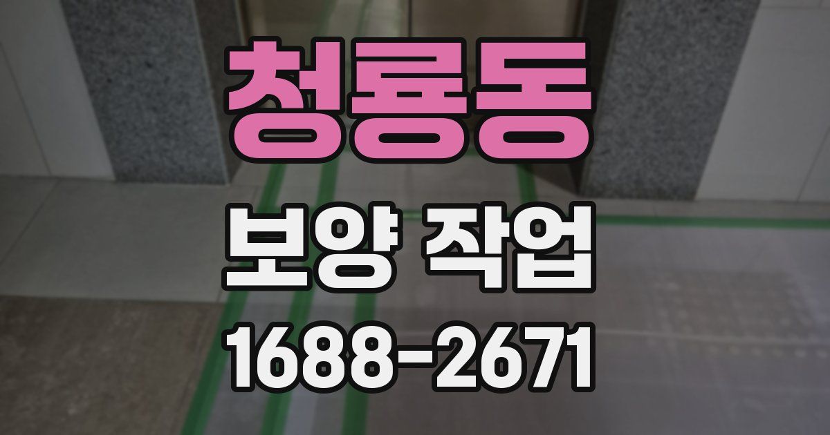청룡동 보양 작업