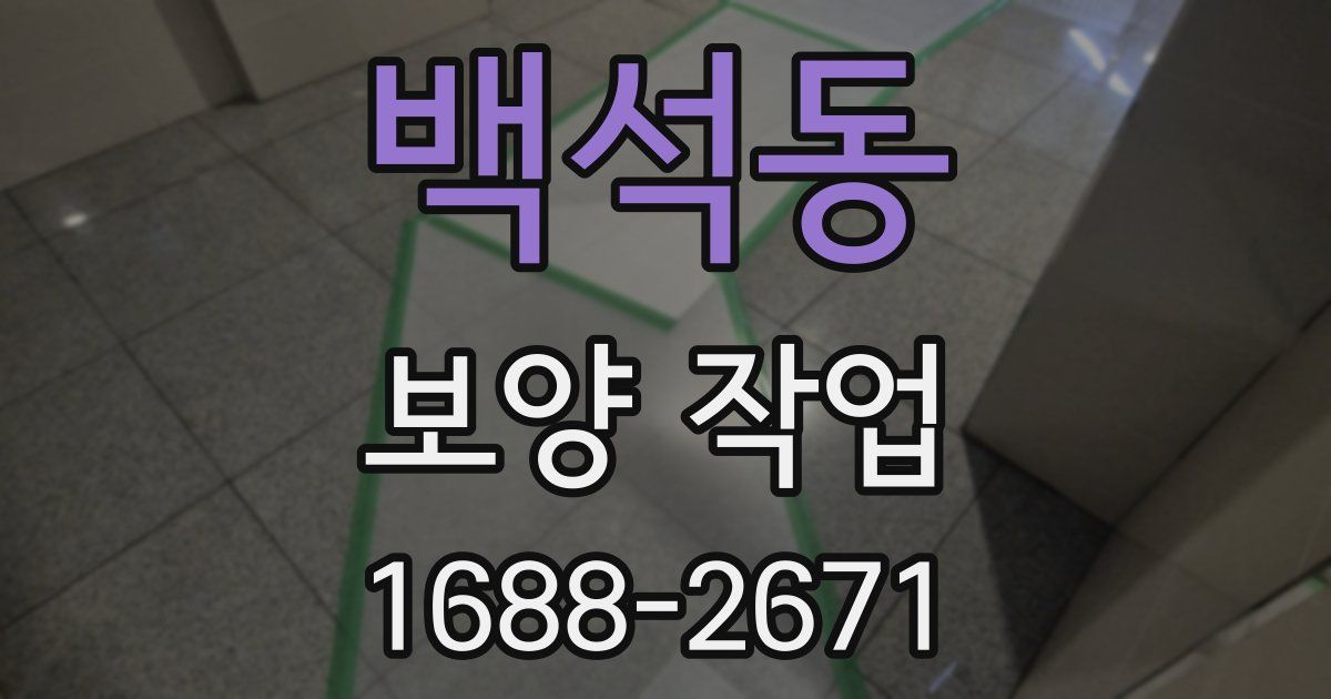 백석동 보양 작업