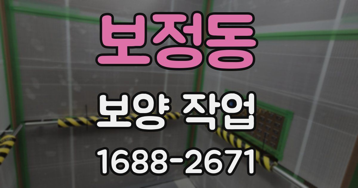 보정동 보양 작업