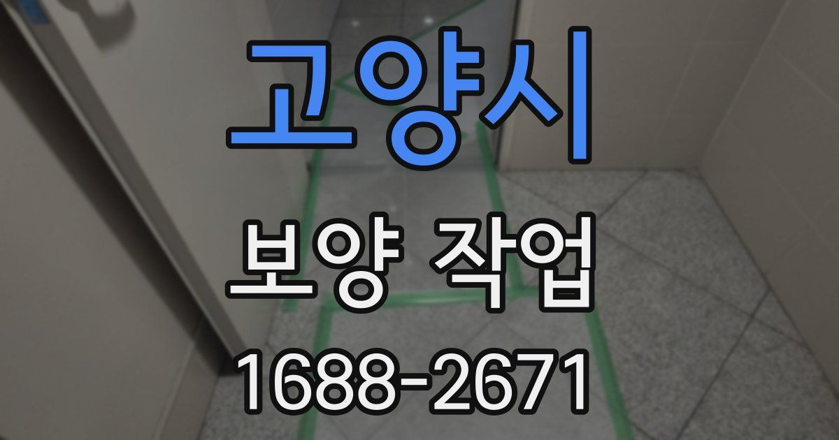 고양시 보양 작업