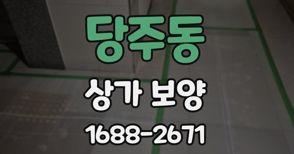 당주동 상가 보양