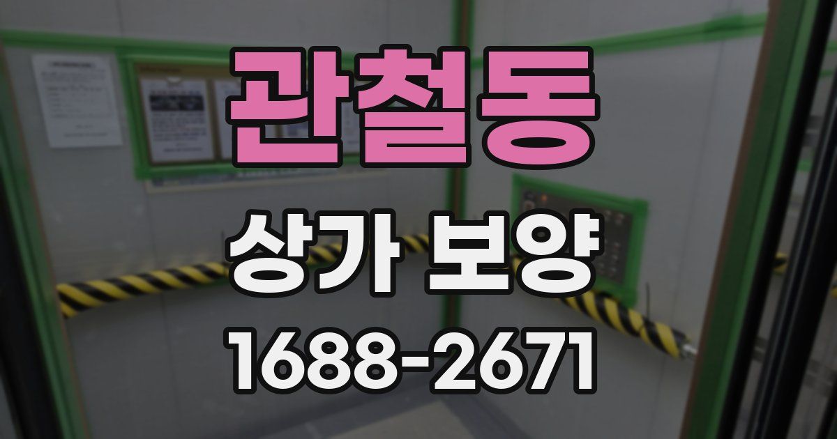 관철동 상가 보양