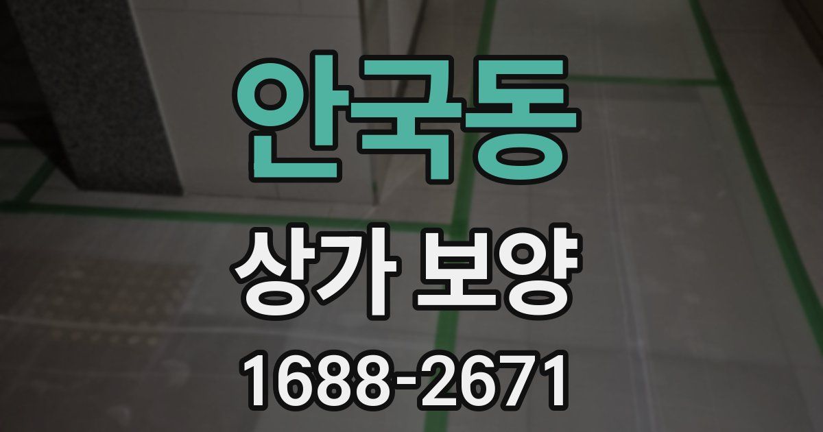 안국동 상가 보양
