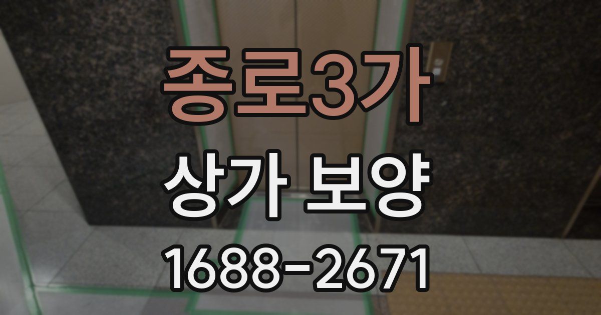 종로3가 상가 보양