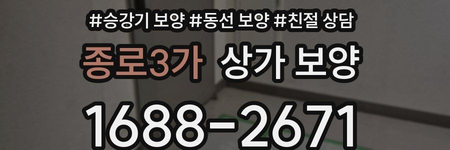 종로3가 상가 보양