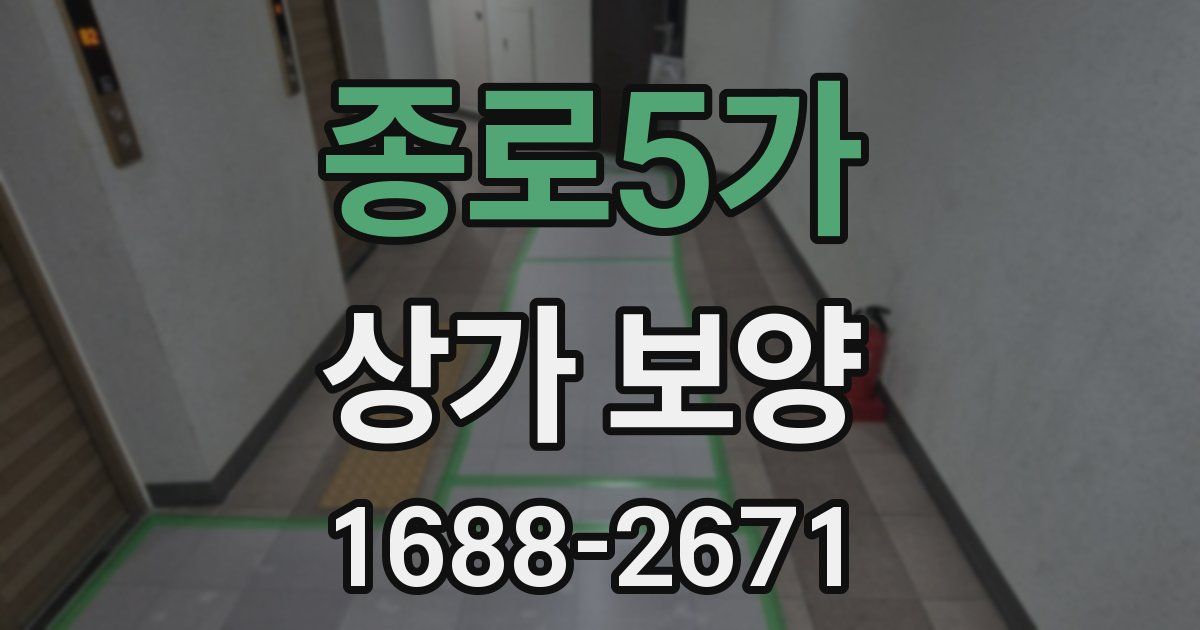 종로5가 상가 보양