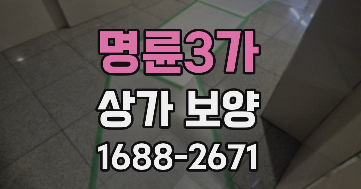 명륜3가 상가 보양