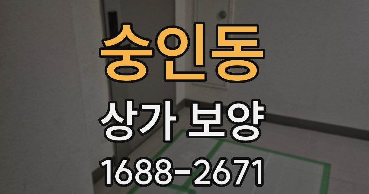 숭인동 상가 보양