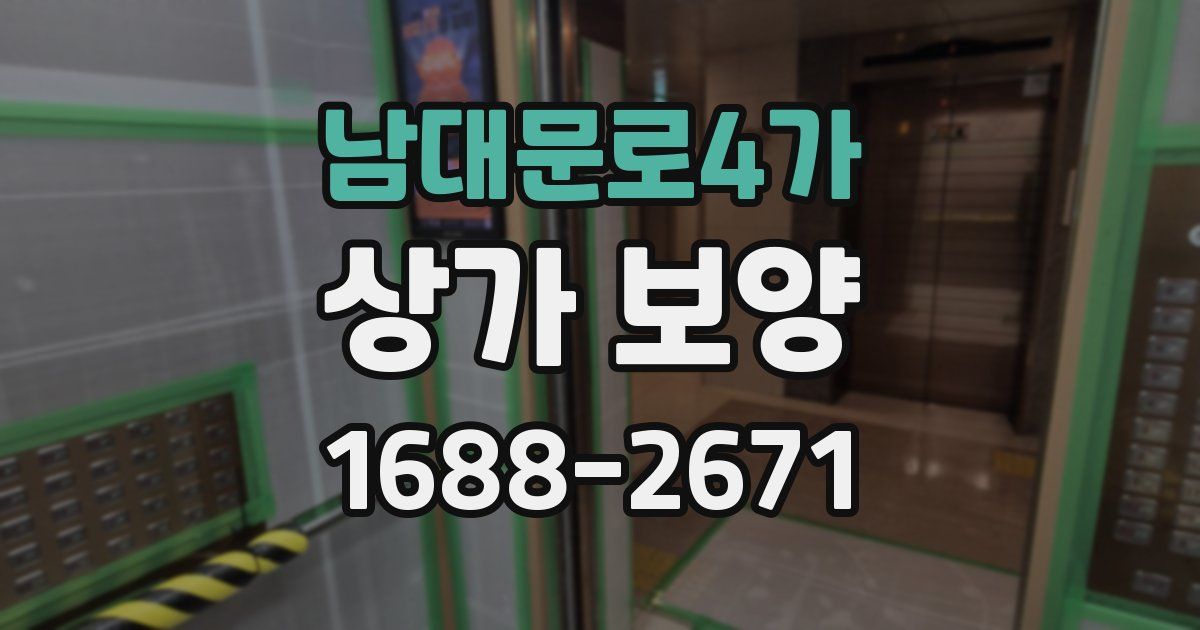 남대문로4가 상가 보양