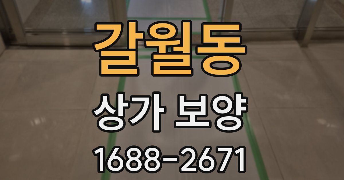 갈월동 상가 보양
