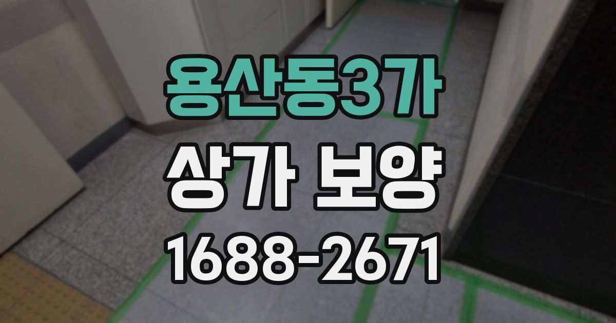 용산동3가 상가 보양