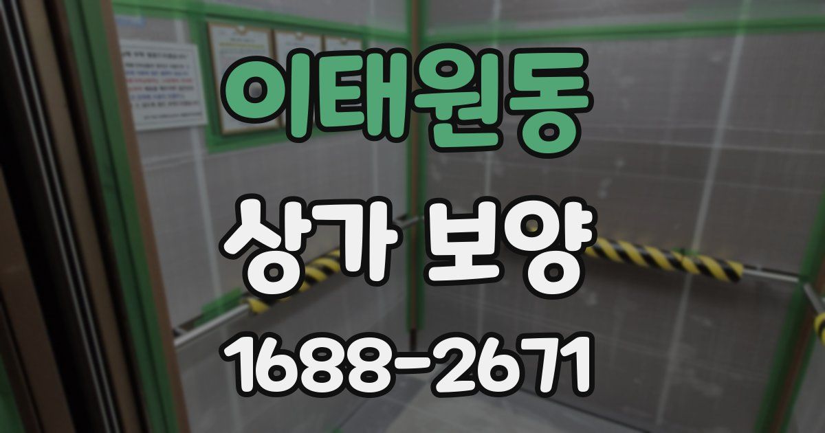 이태원동 상가 보양
