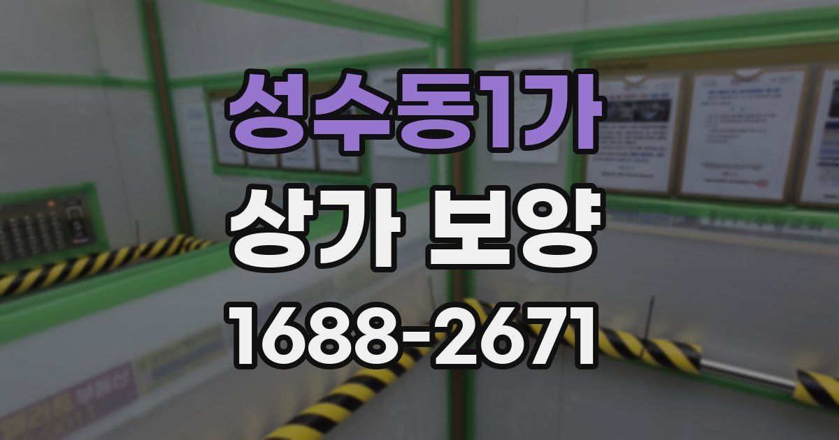 성수동1가 상가 보양