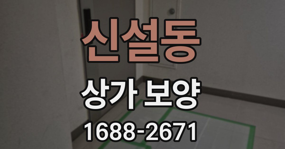 신설동 상가 보양