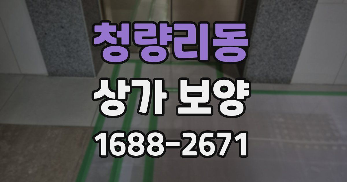 청량리동 상가 보양