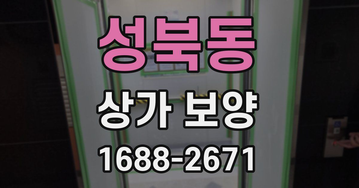 성북동 상가 보양