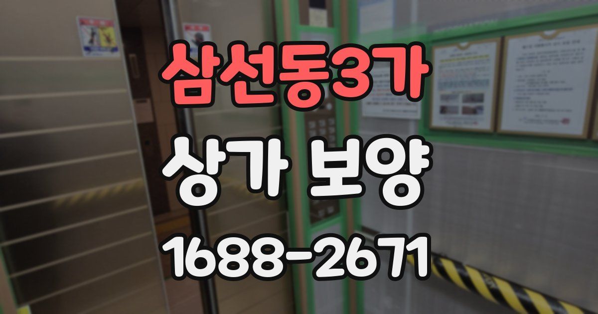 삼선동3가 상가 보양