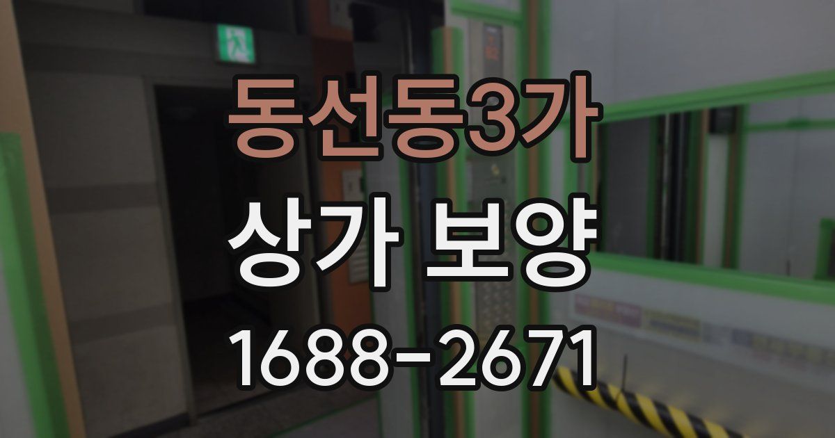 동선동3가 상가 보양