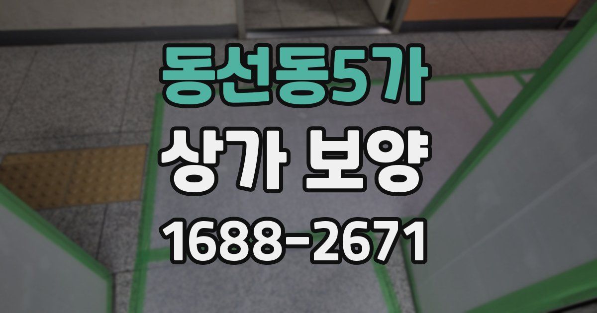 동선동5가 상가 보양