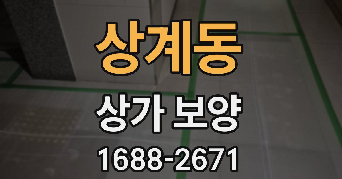 상계동 상가 보양