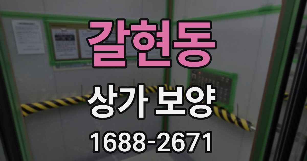 갈현동 상가 보양