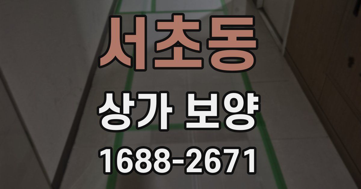서초동 상가 보양