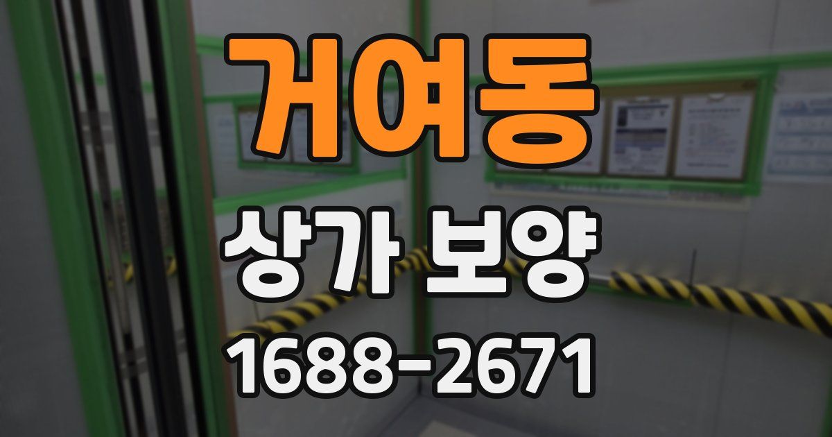거여동 상가 보양