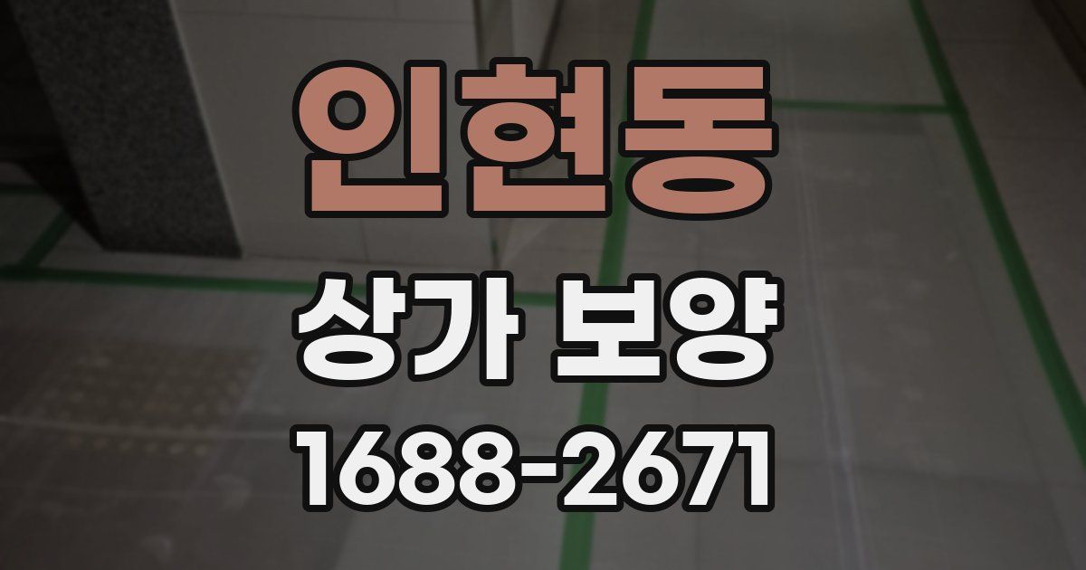 인현동 상가 보양