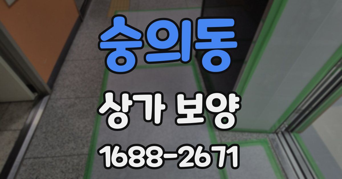 숭의동 상가 보양