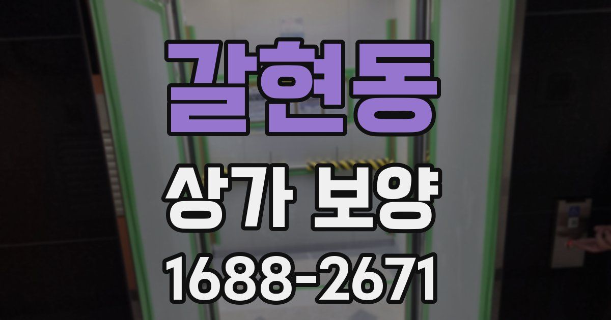 갈현동 상가 보양