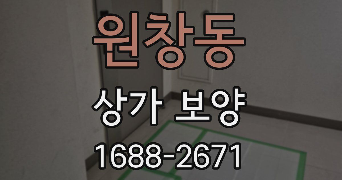 원창동 상가 보양