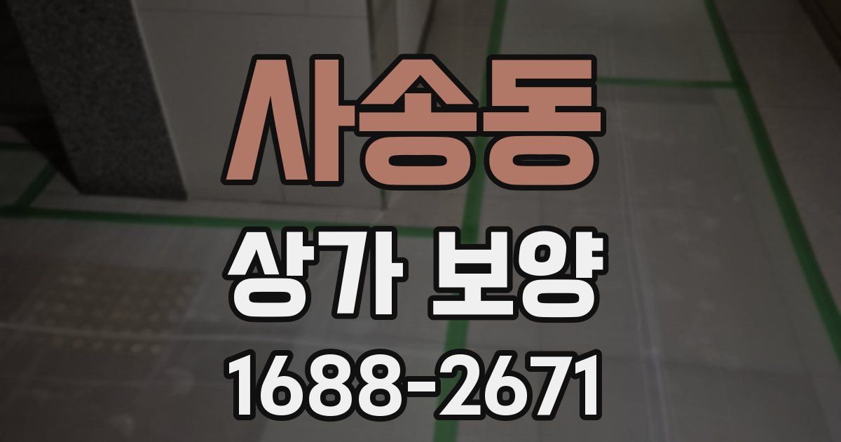 사송동 상가 보양